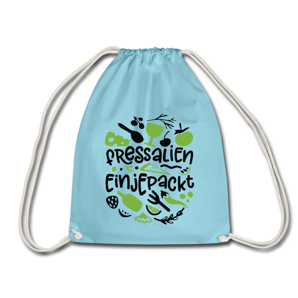 Fressalien einjepackt! - Turnbeutel - Aqua