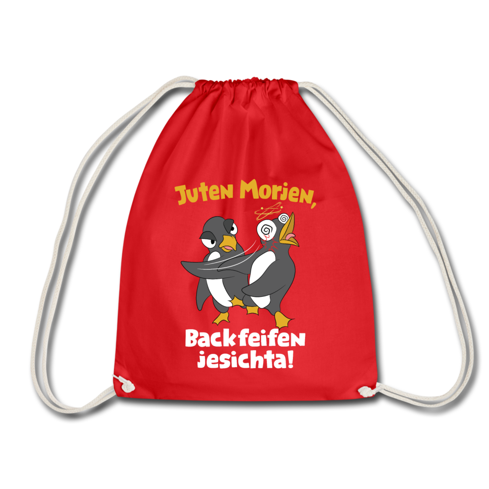 Juten Morjen, Backfeifenjesichta! - Turnbeutel - Rot
