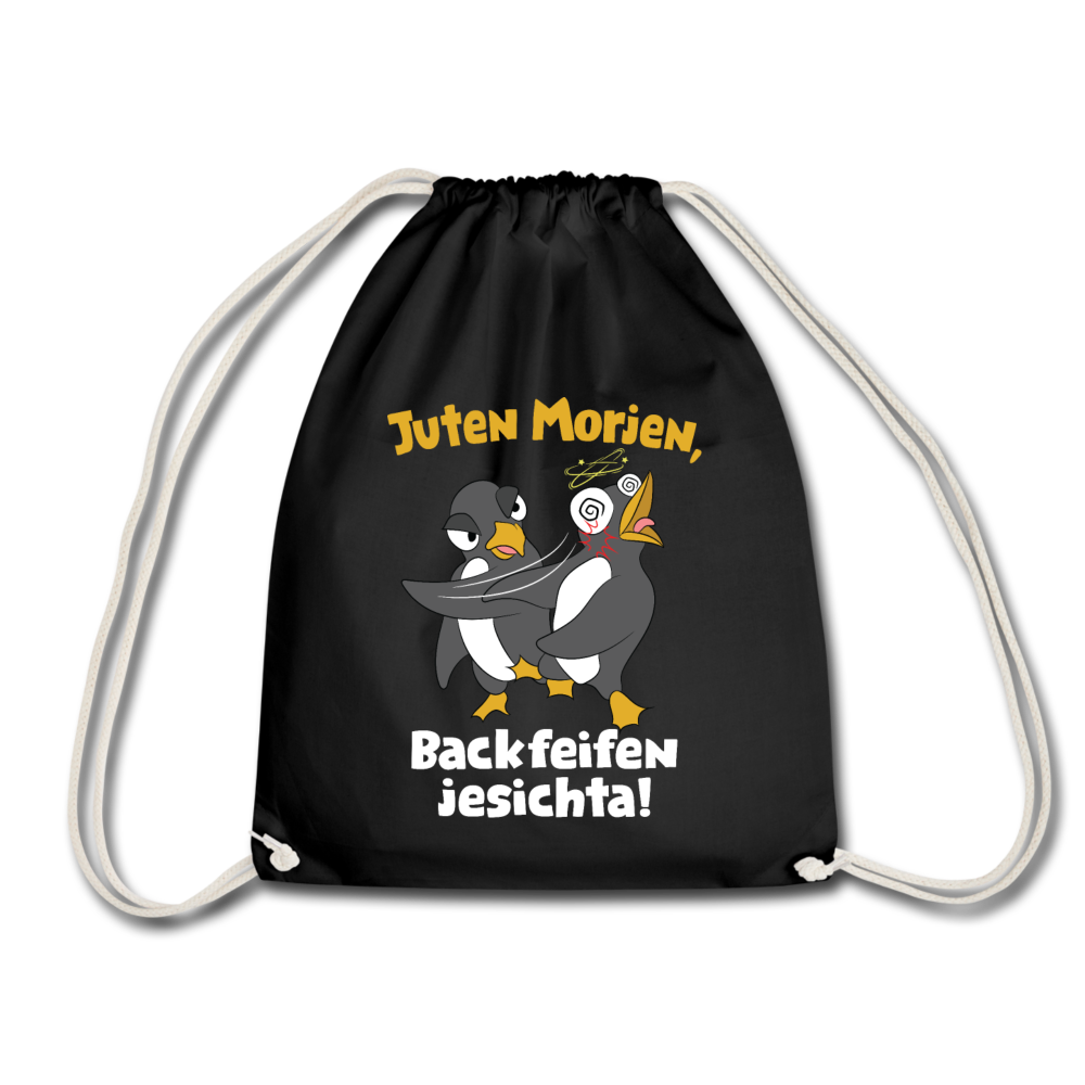 Juten Morjen, Backfeifenjesichta! - Turnbeutel - Schwarz