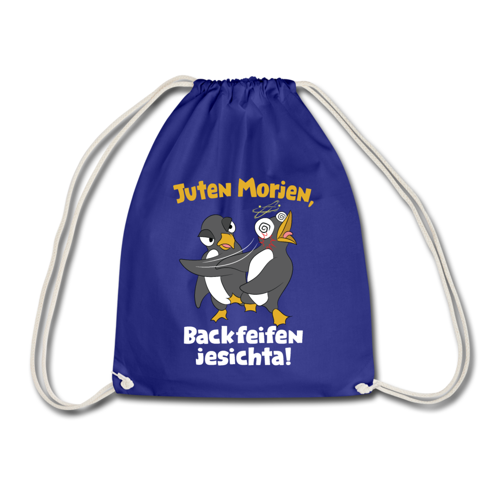 Juten Morjen, Backfeifenjesichta! - Turnbeutel - Königsblau