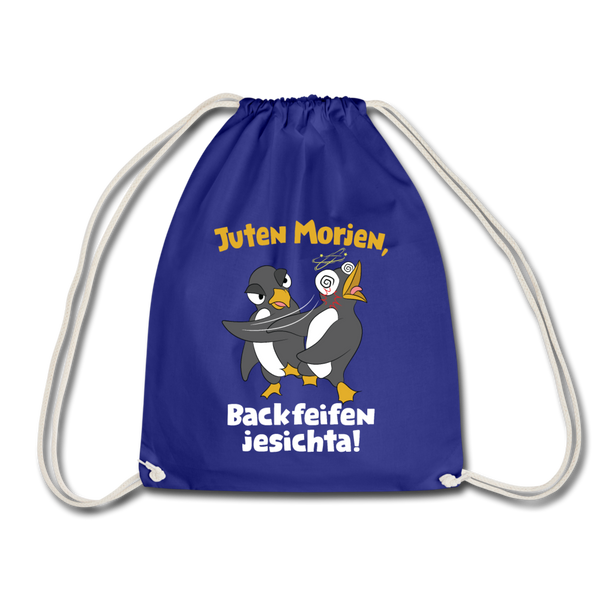 Juten Morjen, Backfeifenjesichta! - Turnbeutel - Königsblau