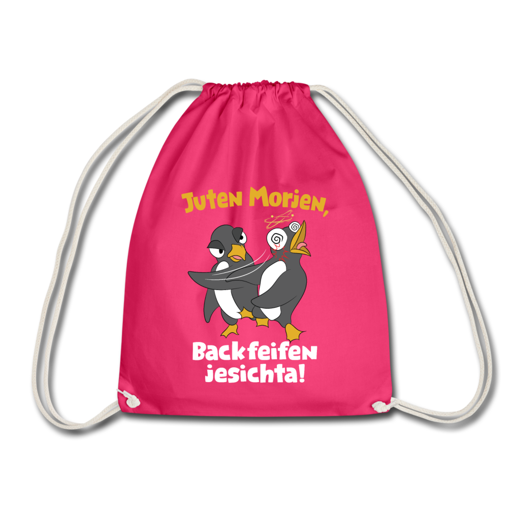 Juten Morjen, Backfeifenjesichta! - Turnbeutel - Fuchsia