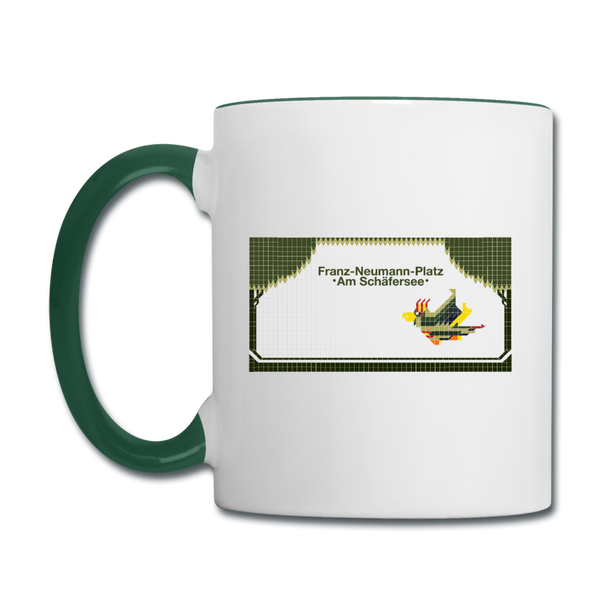 Franz-Neumann-Platz - Tasse zweifarbig - Weiß/Dunkelgrün