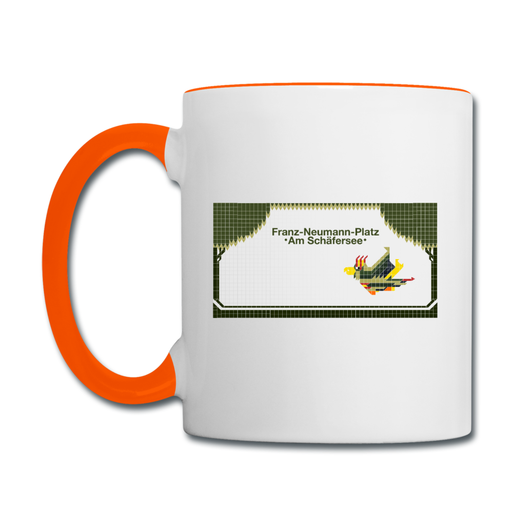 Franz-Neumann-Platz - Tasse zweifarbig - Weiß/Orange