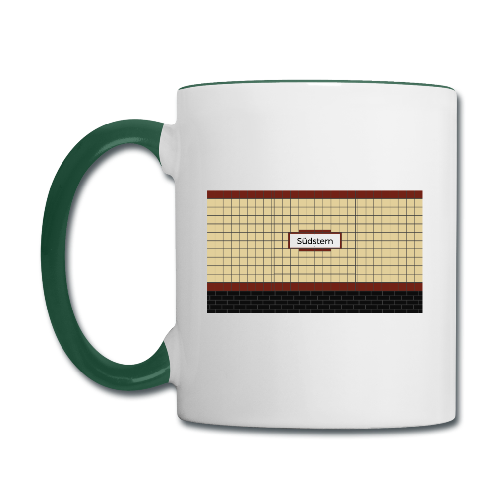 Südstern - Tasse zweifarbig - Weiß/Dunkelgrün
