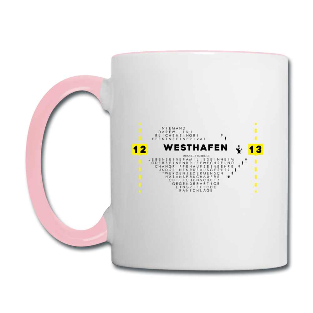 Westhafen - Tasse zweifarbig - Weiß/Pink