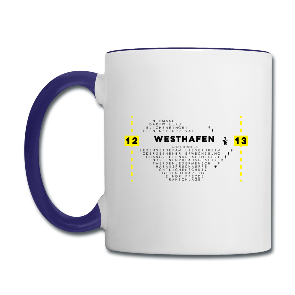 Westhafen - Tasse zweifarbig - Weiß/Kobaltblau