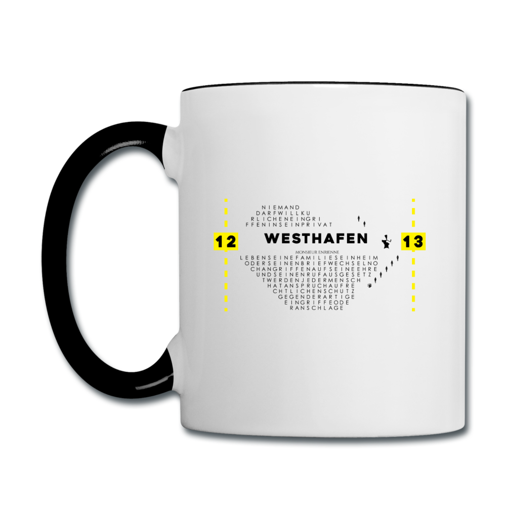 Westhafen - Tasse zweifarbig - Weiß/Schwarz