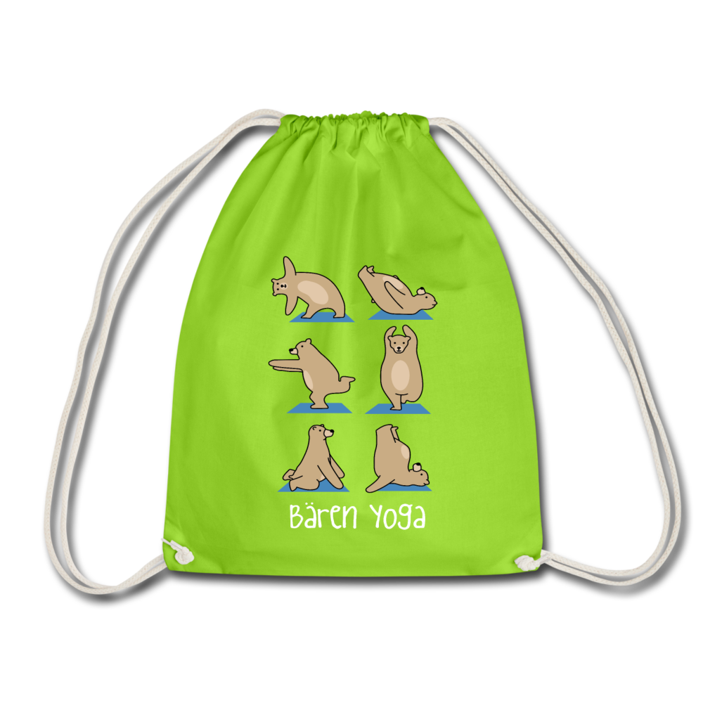 Bären Yoga - Turnbeutel - Neongrün