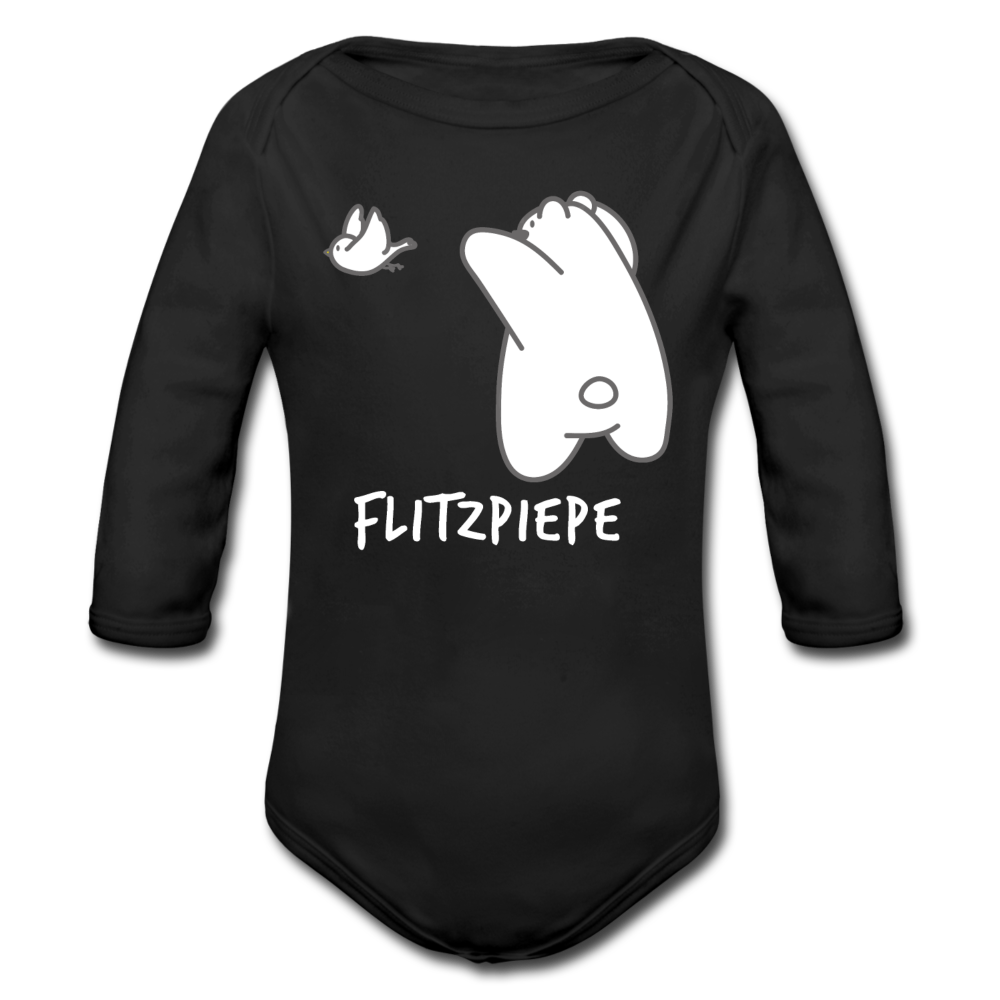 Flitzpiepe - Bio-Langarmbody - Schwarz