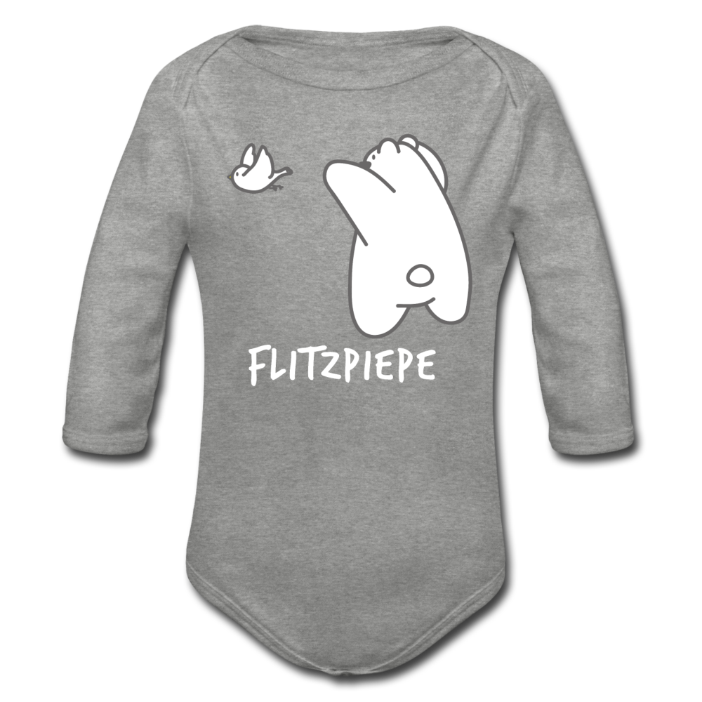 Flitzpiepe - Bio-Langarmbody - Grau meliert