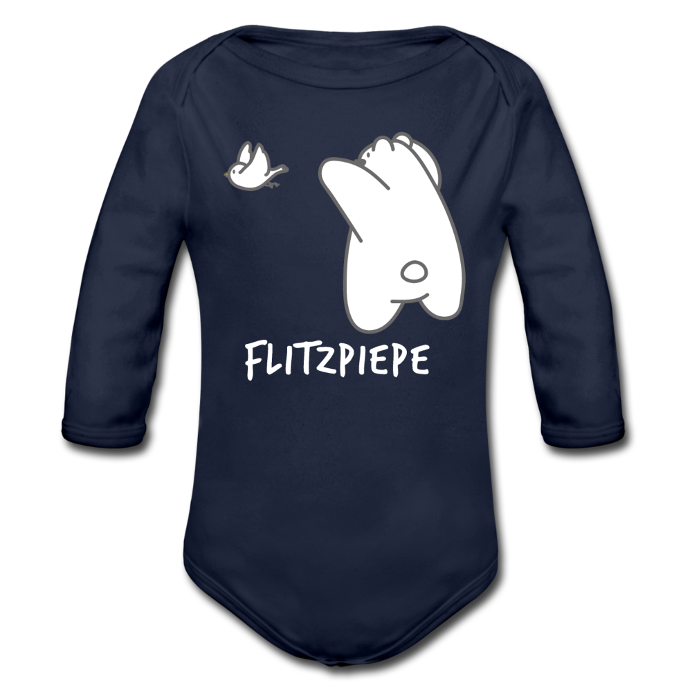 Flitzpiepe - Bio-Langarmbody - Dunkelnavy