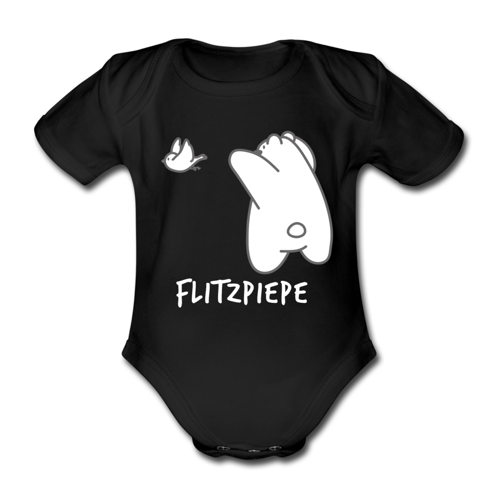 Flitzpiepe - Bio-Kurzarmbody - Schwarz