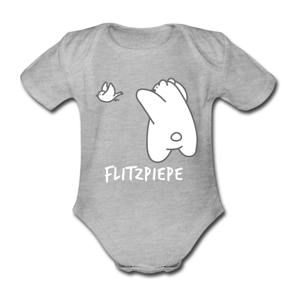 Flitzpiepe - Bio-Kurzarmbody - Grau meliert