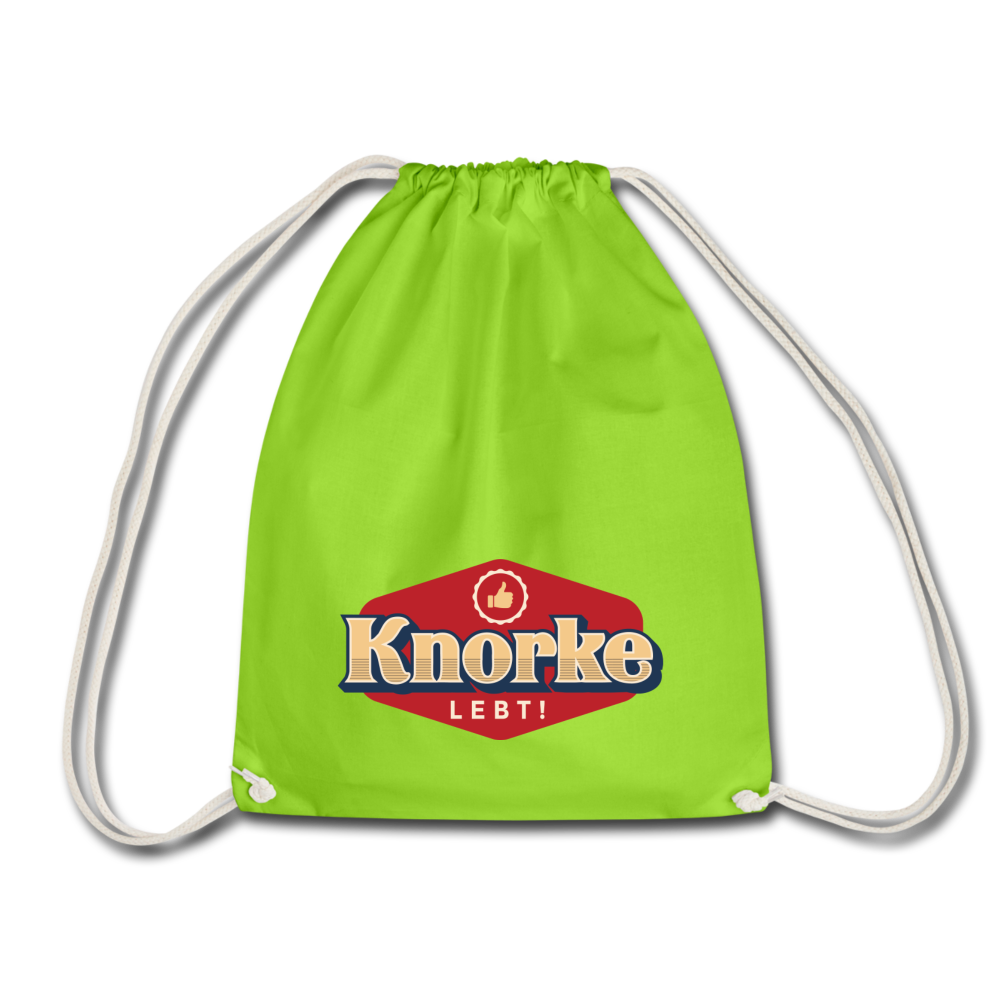 KNORKE lebt! - Turnbeutel - Neongrün