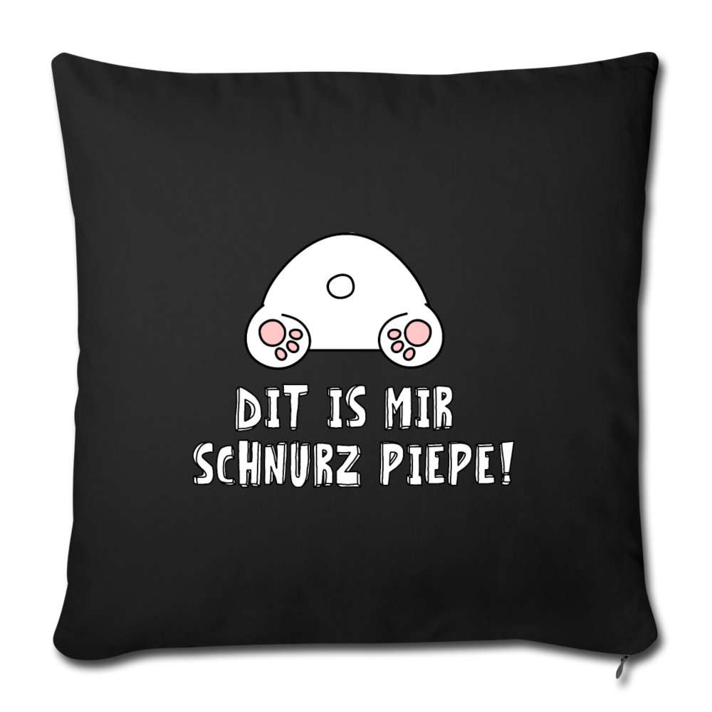 Dit is mir Schnurz Piepe - Sofakissen mit Füllung (45 x 45 cm) - Schwarz