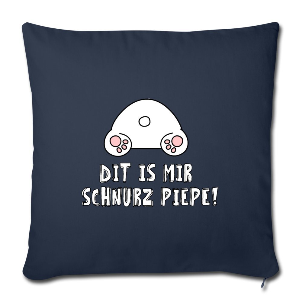 Dit is mir Schnurz Piepe - Sofakissen mit Füllung (45 x 45 cm) - Navy