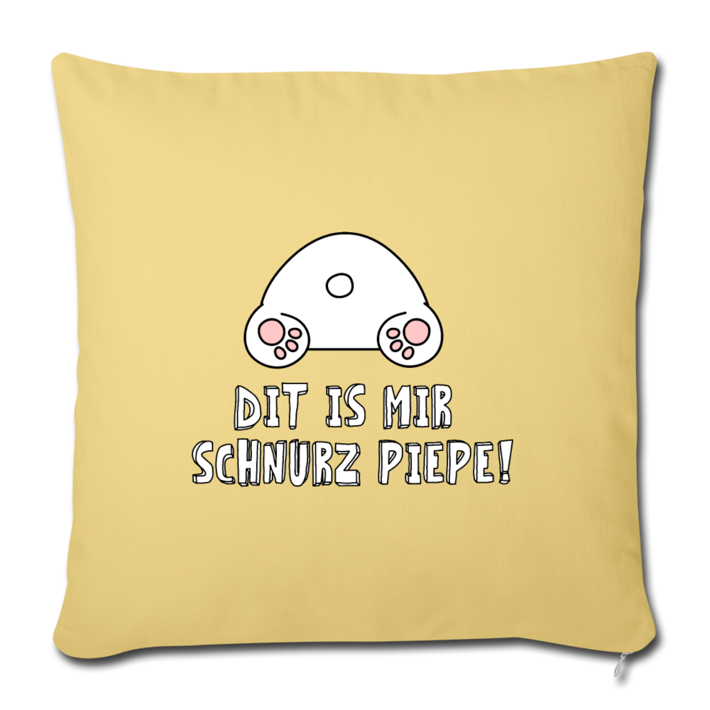 Dit is mir Schnurz Piepe - Sofakissen mit Füllung (45 x 45 cm) - Hellgelb