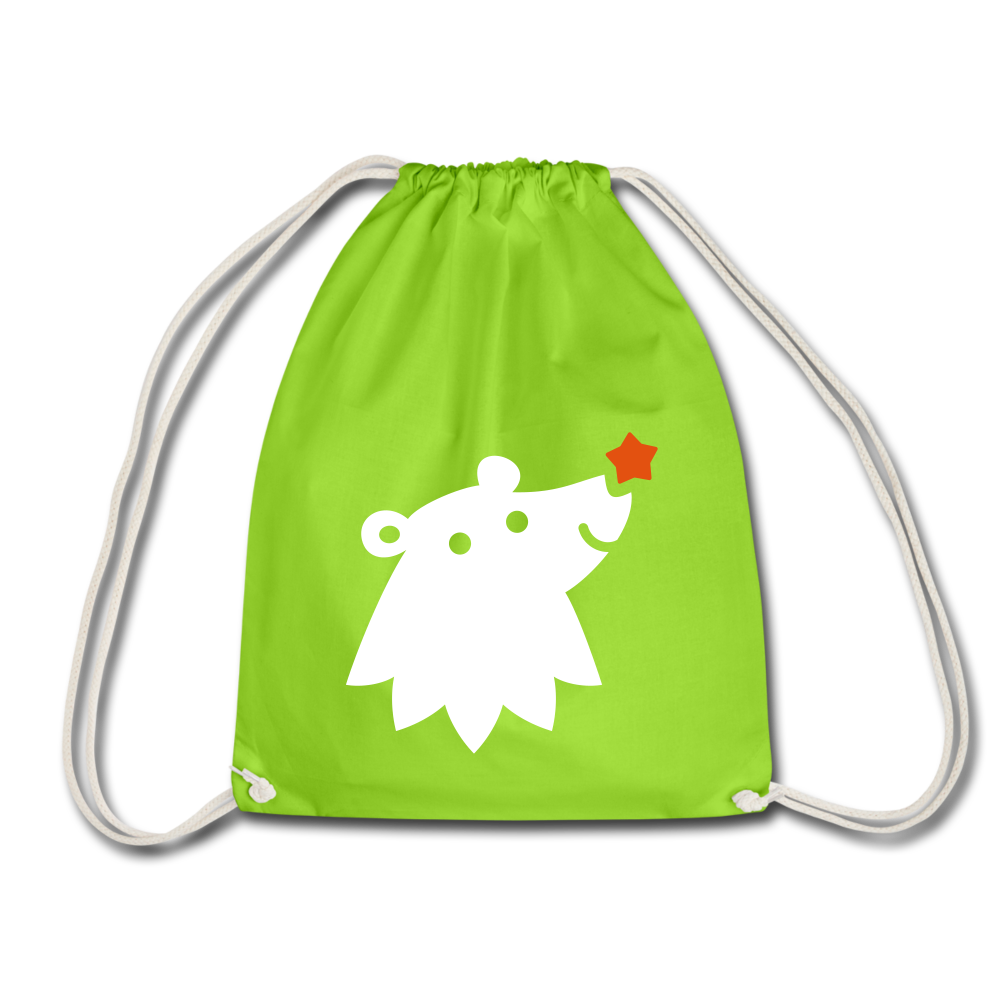 Schnauze Bär - Turnbeutel - Neongrün