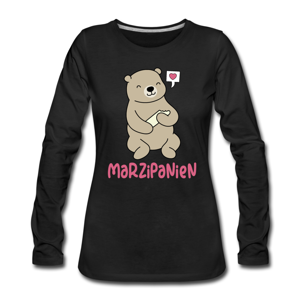Marzipanien - Frauen Premium Langarmshirt - Schwarz