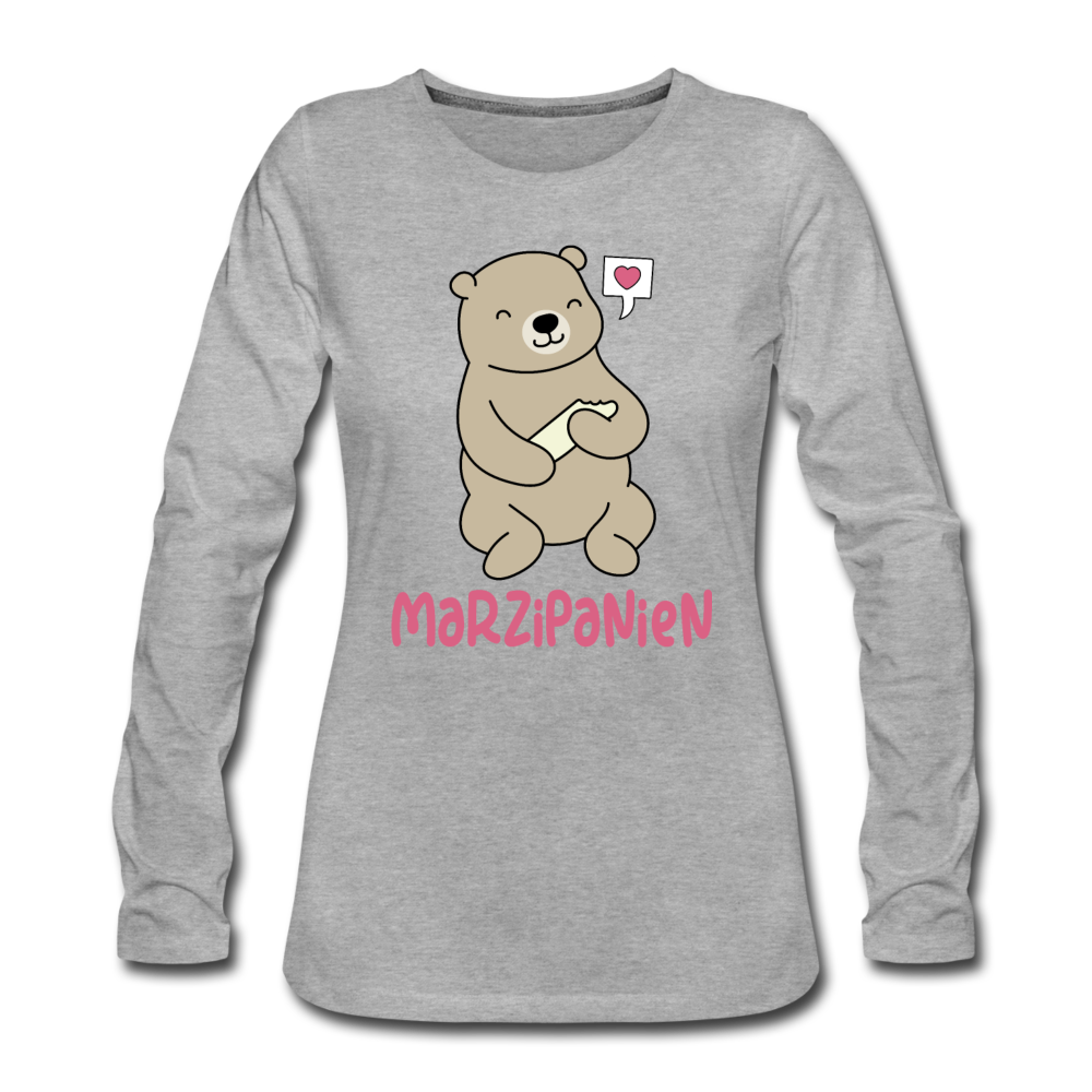 Marzipanien - Frauen Premium Langarmshirt - Grau meliert