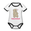 Marzipanien - Baby Bio-Kurzarm-Kontrastbody - Weiß/Schwarz