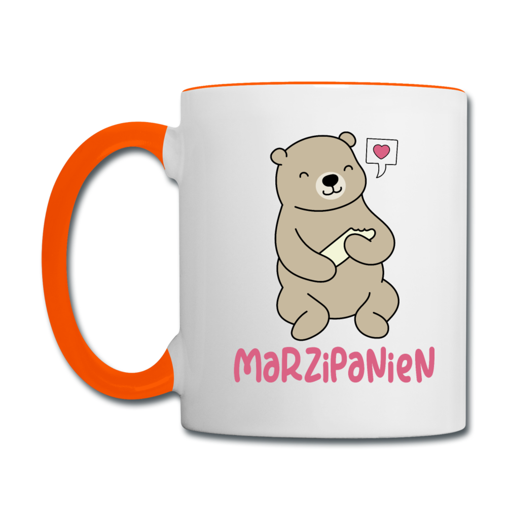 Marzipanien - Tasse zweifarbig - Weiß/Orange