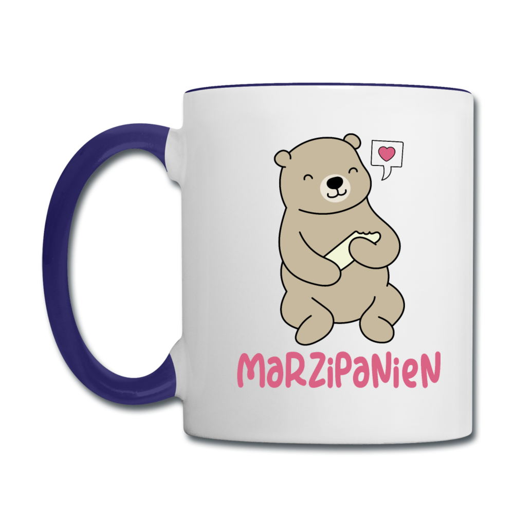 Marzipanien - Tasse zweifarbig - Weiß/Kobaltblau