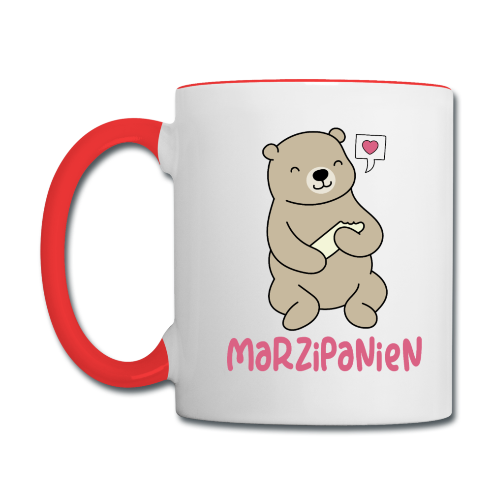 Marzipanien - Tasse zweifarbig - Weiß/Rot