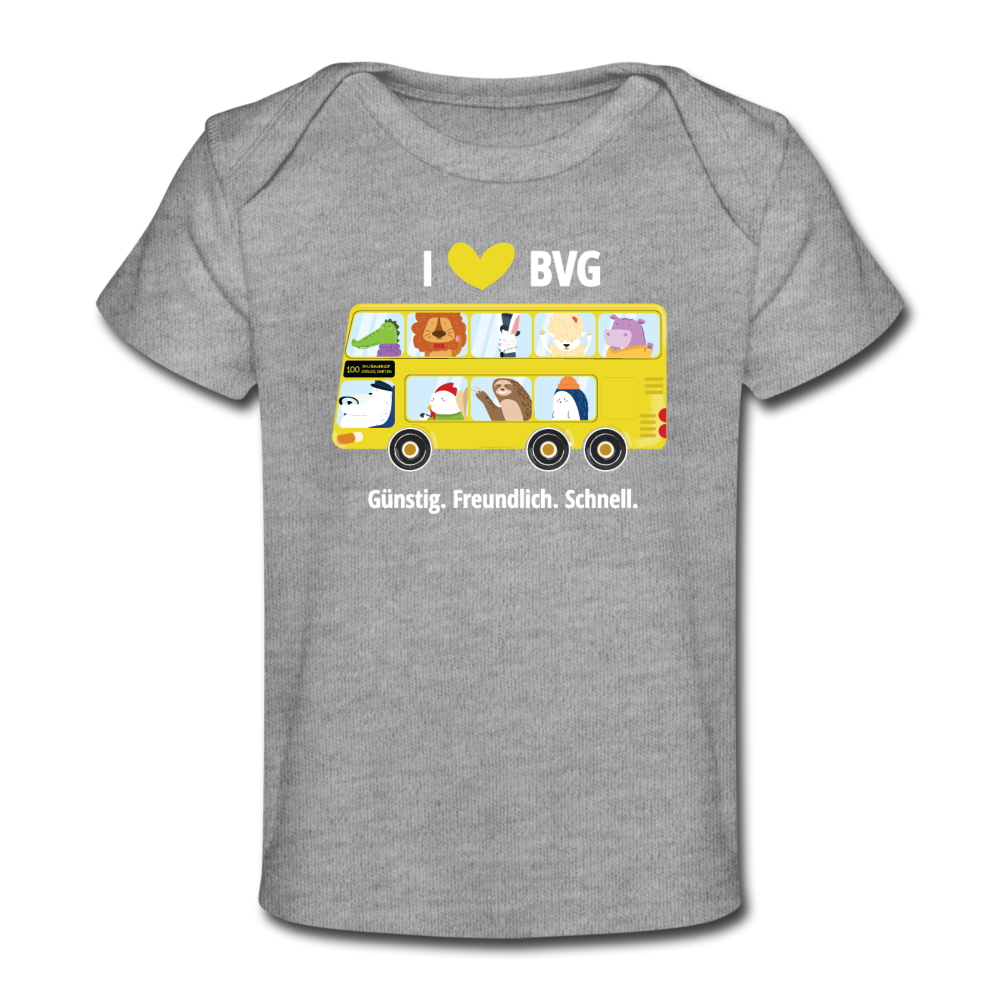 I love BVG - Baby Bio T-Shirt - Grau meliert