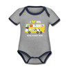 I love BVG - Baby Bio-Kurzarm-Kontrastbody - Grau meliert/Navy