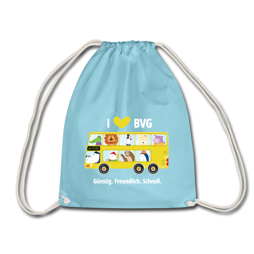 I love BVG - Turnbeutel - Aqua