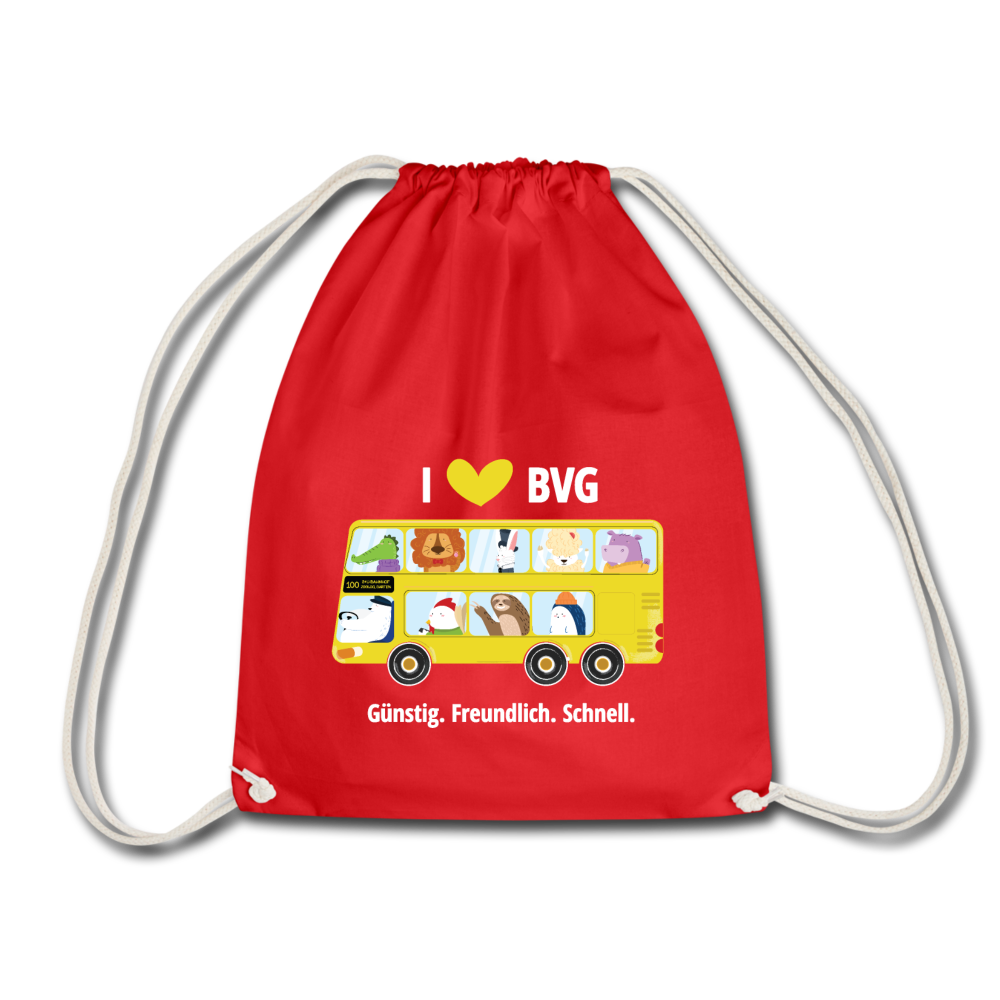 I love BVG - Turnbeutel - Rot