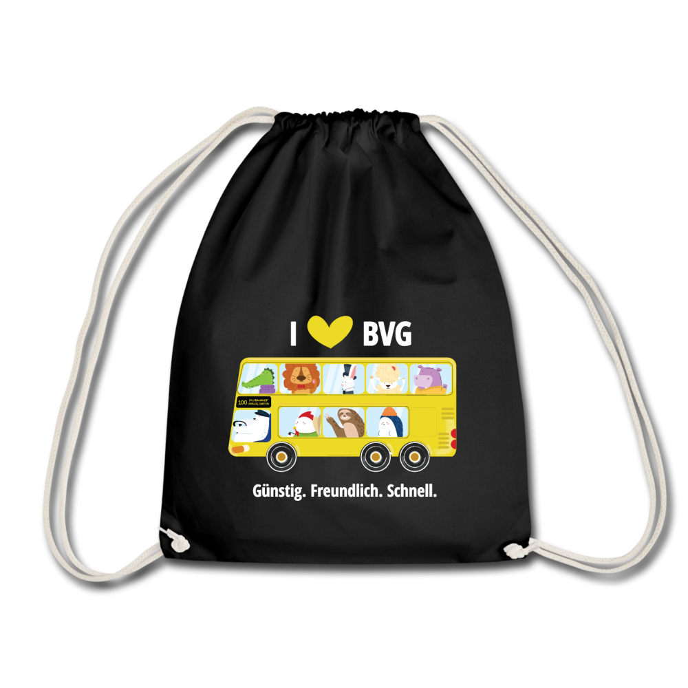 I love BVG - Turnbeutel - Schwarz