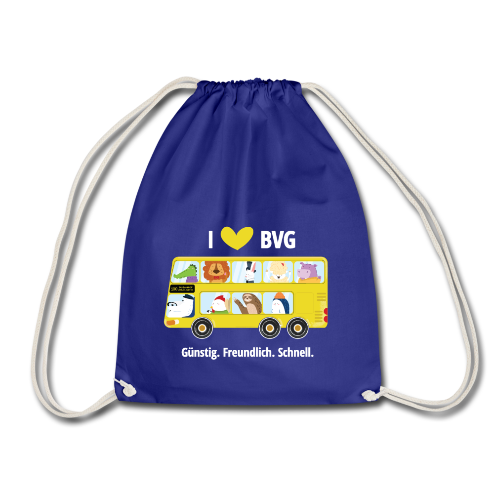 I love BVG - Turnbeutel - Königsblau