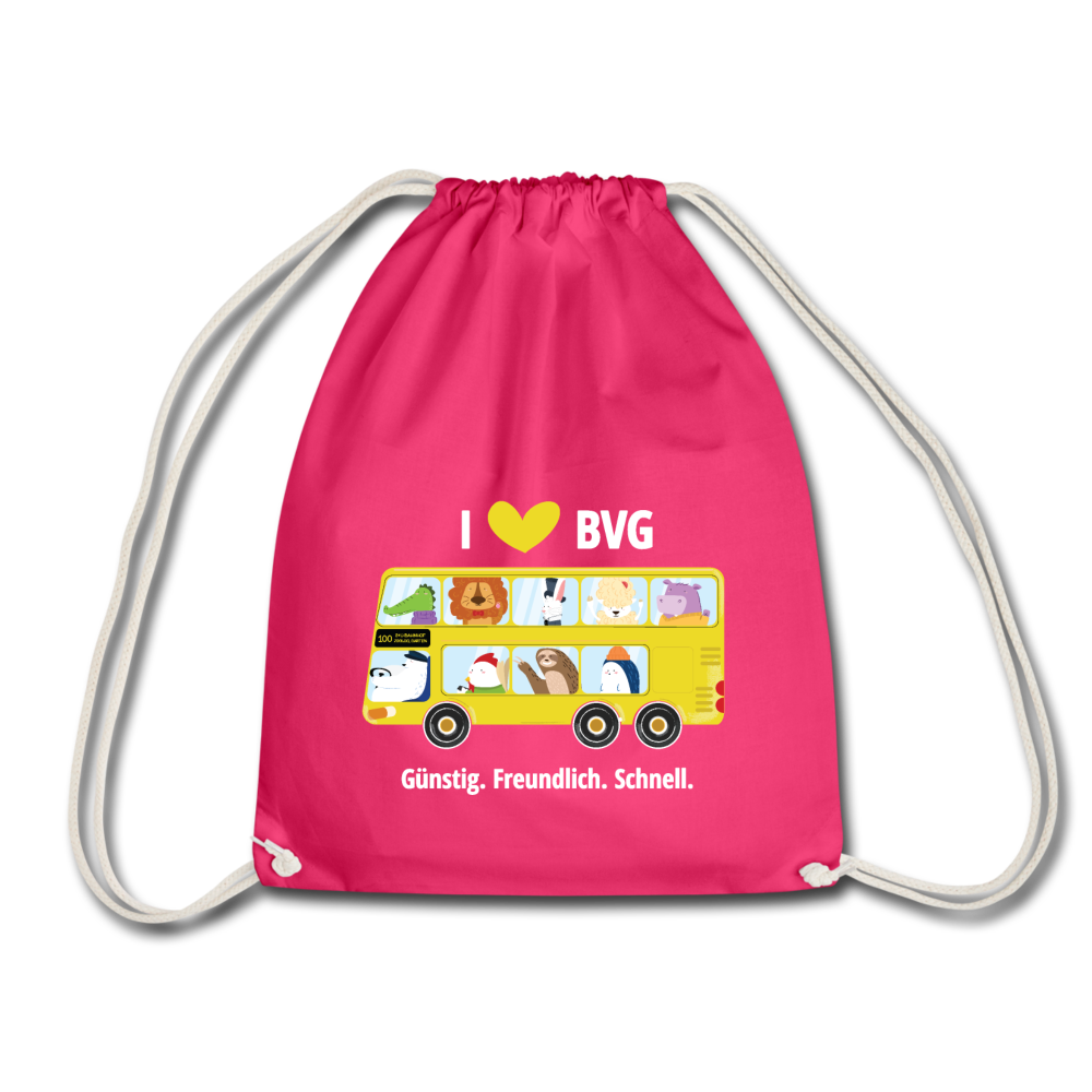 I love BVG - Turnbeutel - Fuchsia