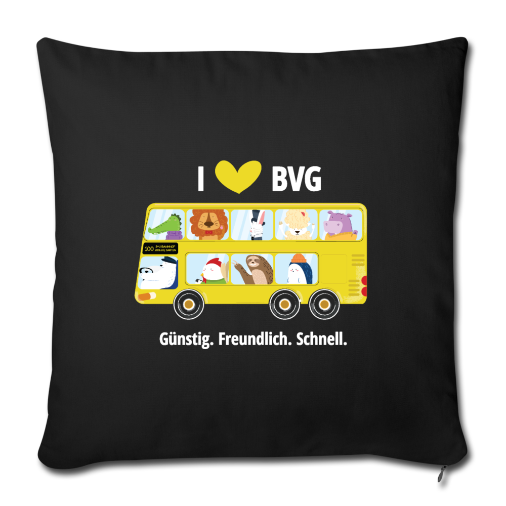 I love BVG - Sofakissen mit Füllung (45 x 45 cm) - Schwarz