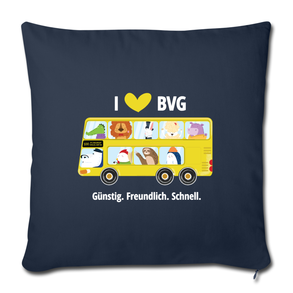 I love BVG - Sofakissen mit Füllung (45 x 45 cm) - Navy