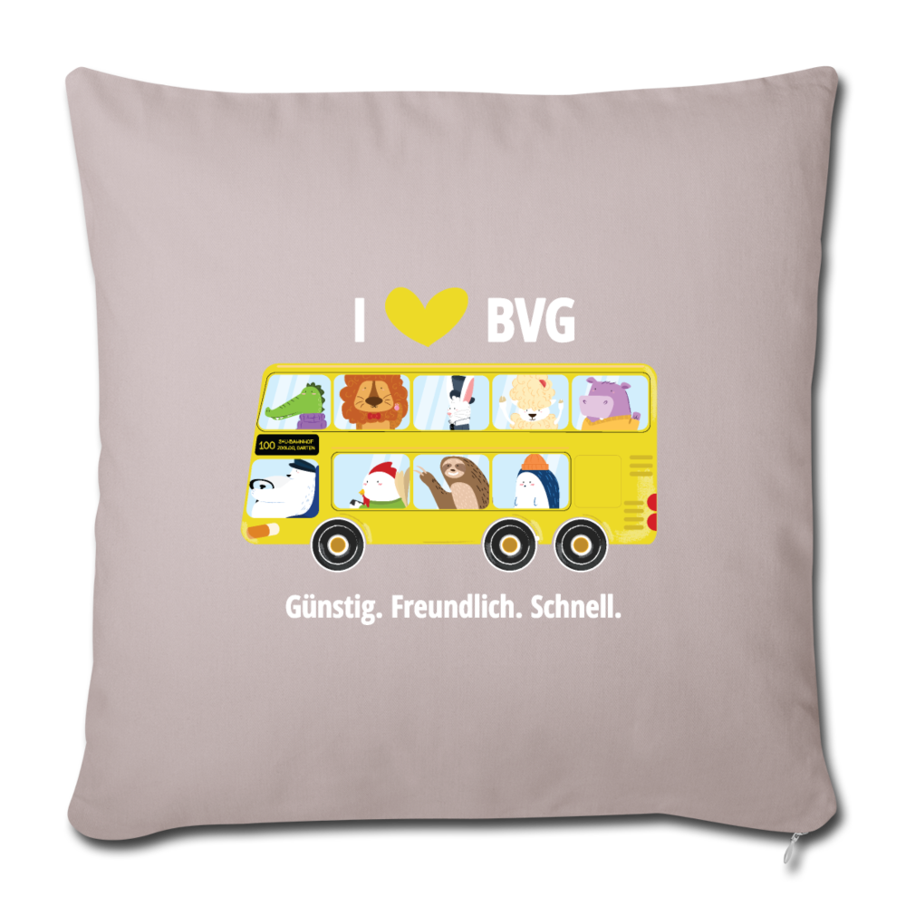I love BVG - Sofakissen mit Füllung (45 x 45 cm) - helles Taupe