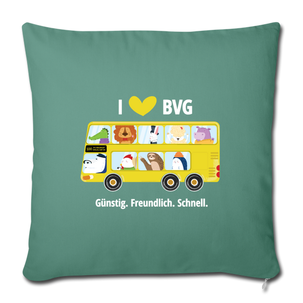 I love BVG - Sofakissen mit Füllung (45 x 45 cm) - Tanngrün