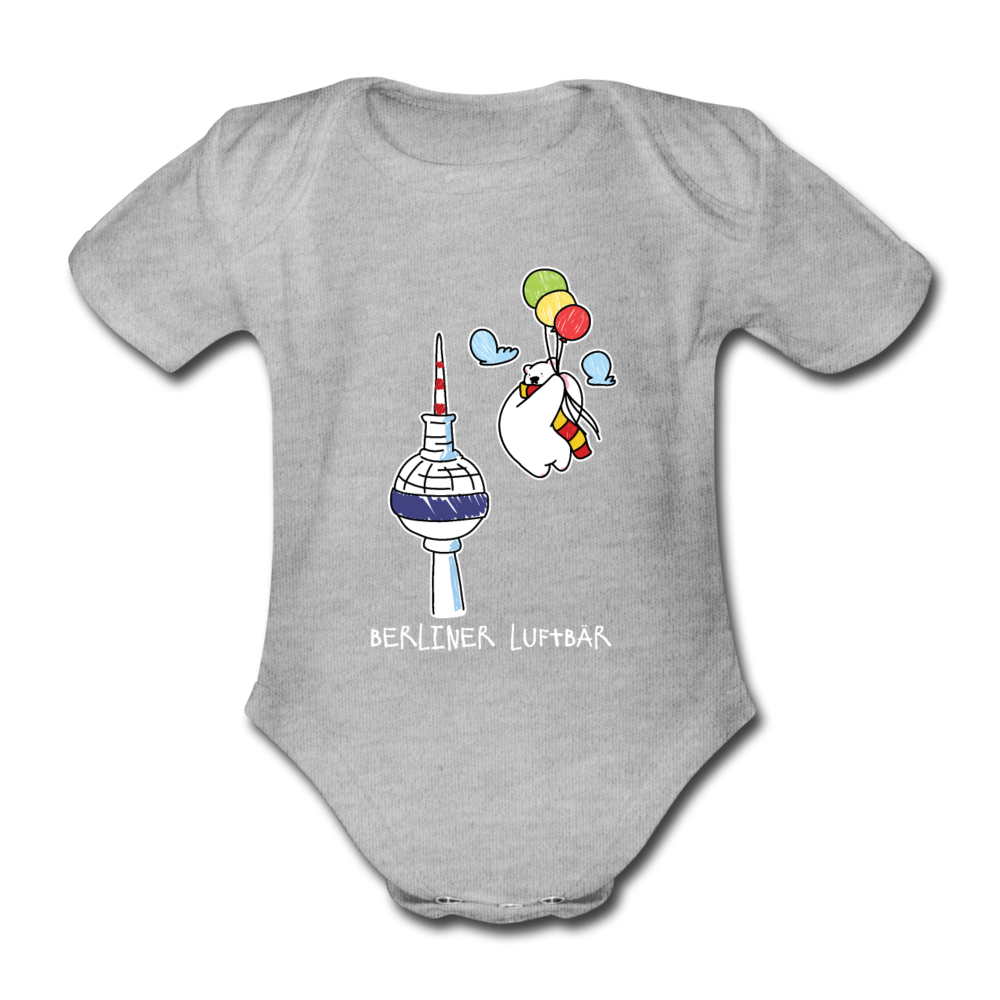 Berliner Luftbär - Bio-Kurzarmbody - Grau meliert