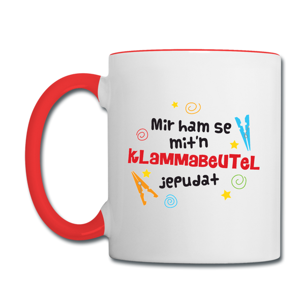 Mit'n Klammabeutel jepudat - Tasse zweifarbig