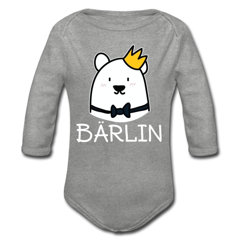 Bärlin - Bio-Langarmbody - Grau meliert