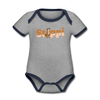 Stippi - Baby Bio-Kurzarm-Kontrastbody - Grau meliert/Navy