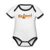 Stippi - Baby Bio-Kurzarm-Kontrastbody - Weiß/Schwarz