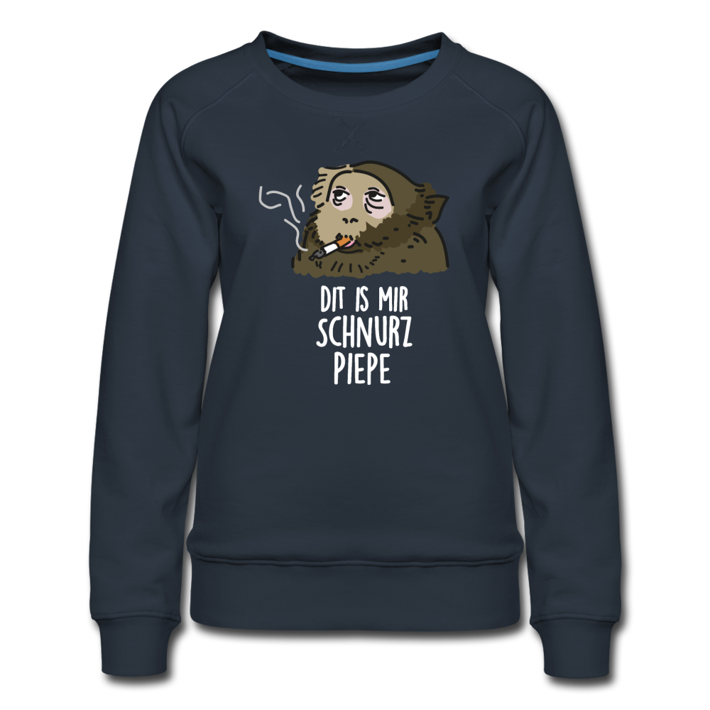 Dit is mir Schnurz Affe - Frauen Premium Sweatshirt - Navy