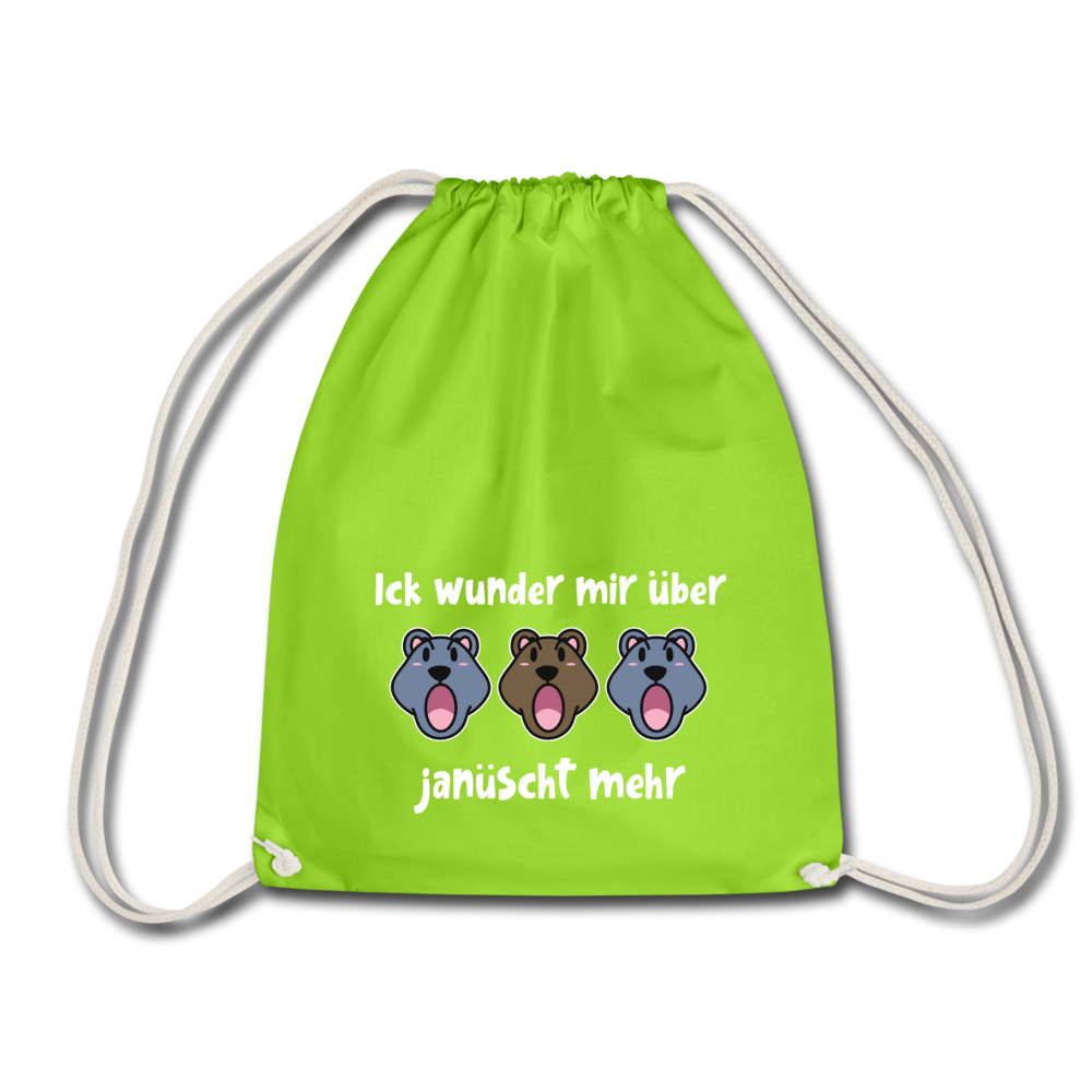 Ick wunder mir - Turnbeutel - Neongrün