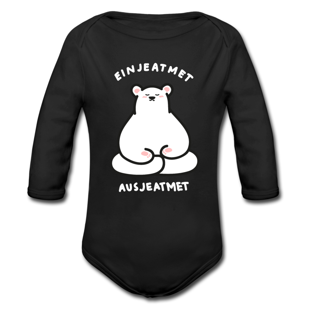 Einjeatmet - Bio-Langarmbody - Schwarz