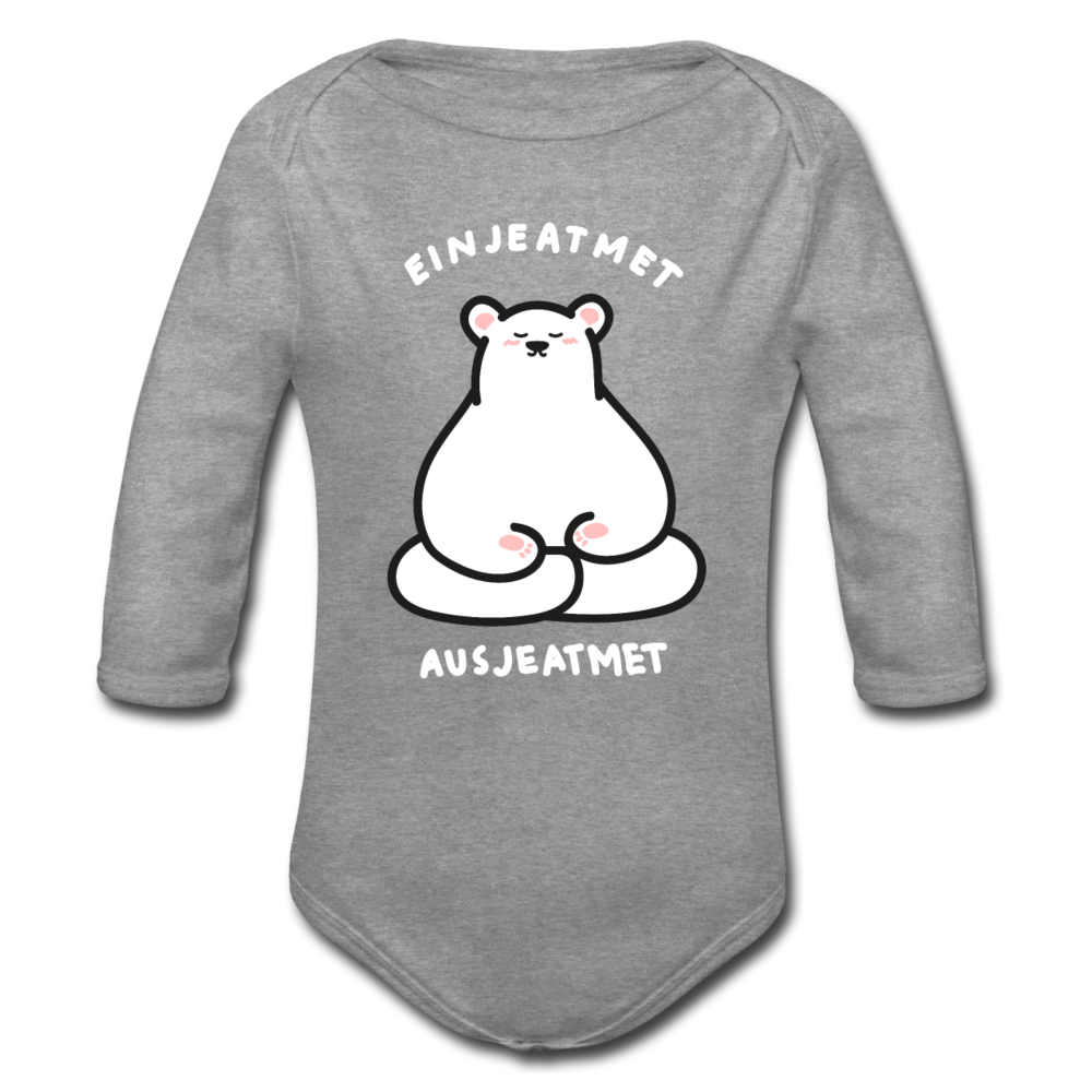Einjeatmet - Bio-Langarmbody - Grau meliert