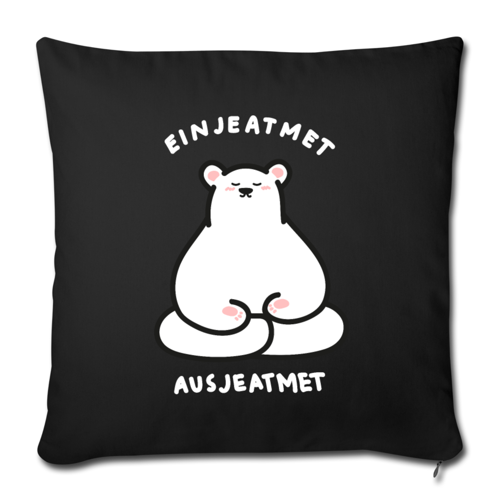 Einjeatmet - Sofakissen mit Füllung (45 x 45 cm) - Schwarz
